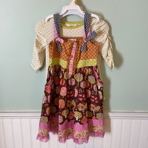 Matilda Jane knot dress with matching shirt and tights